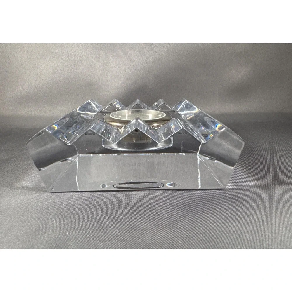 Marquis by Waterford Square Crystal Desk Clock Japan‎ Movement